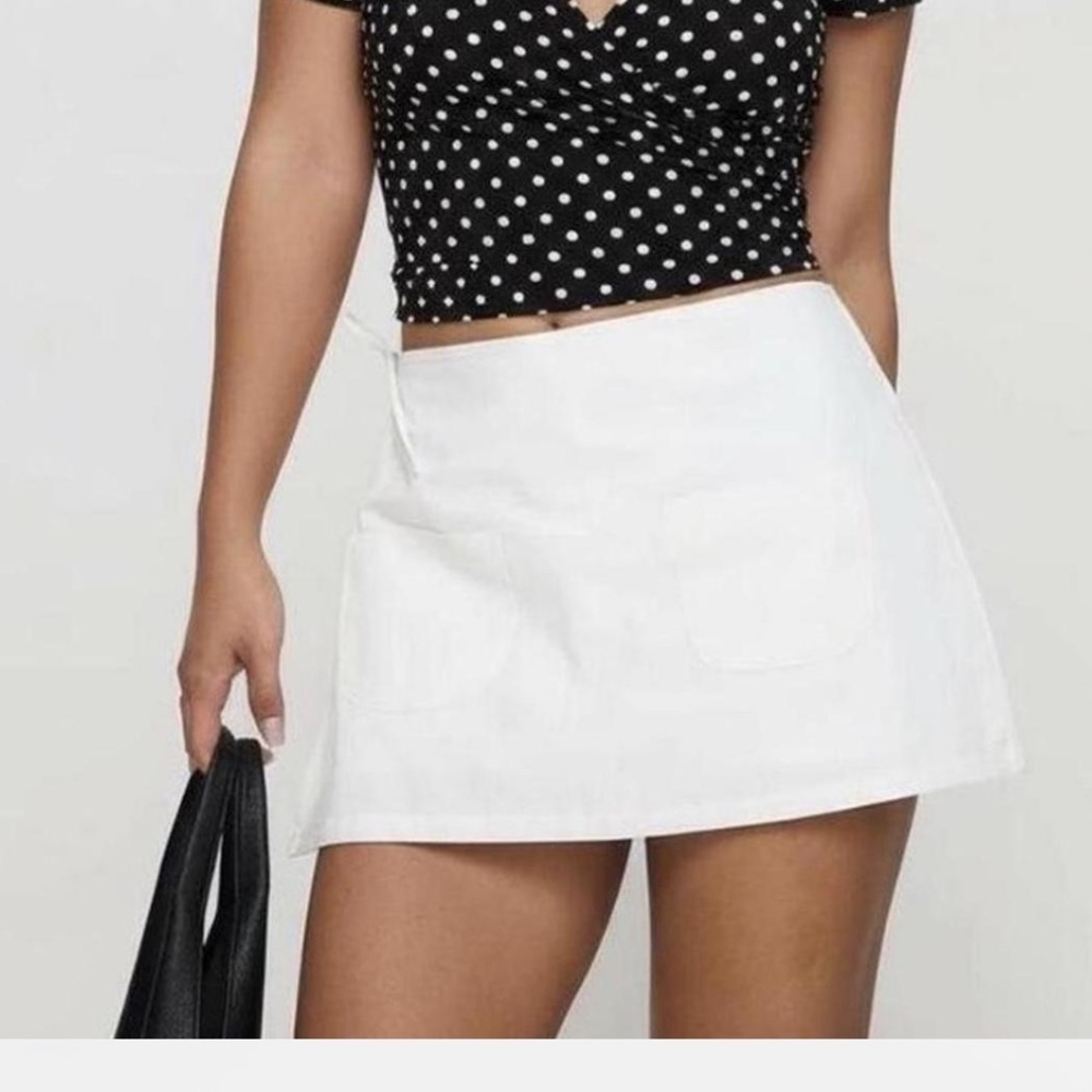 Princess Polly White Wrap Skorts with Front Pockets and ties
